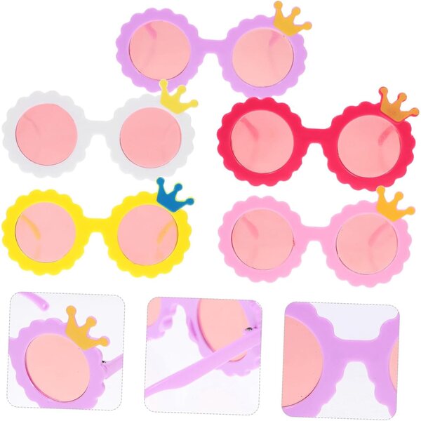 Beaupretty 5 Paia Occhiali da Sole in Plastica Colorati per Bambole Mini Accessori