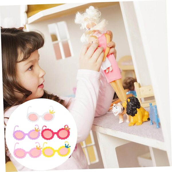 Beaupretty 5 Paia Occhiali da Sole in Plastica Colorati per Bambole Mini Accessori