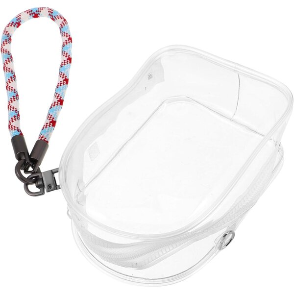 Vaguelly transparente PVC-Tasche mit farbigem Schlüsselband für Puppen und Mehrzweckgegenstände