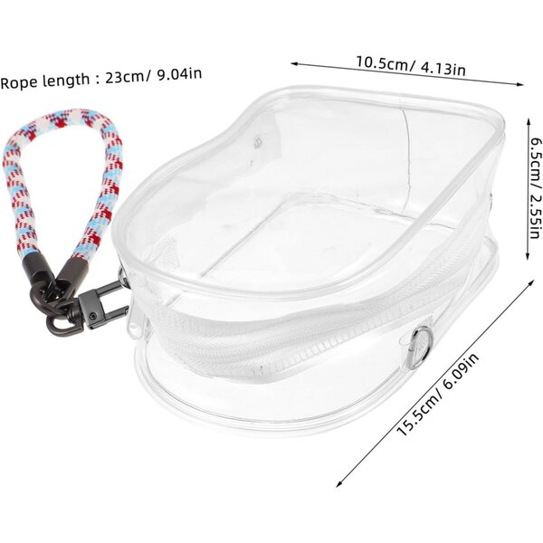 Vaguelly transparente PVC-Tasche mit farbigem Schlüsselband für Puppen und Mehrzweckgegenstände