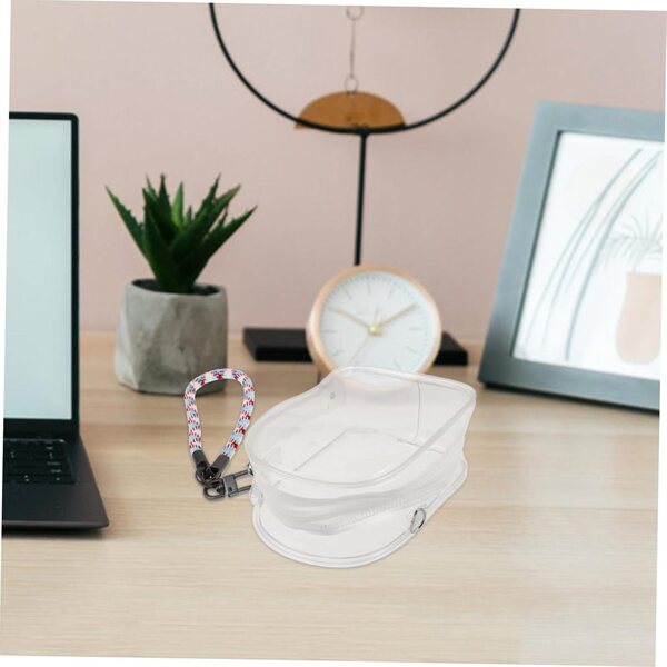 Vaguelly transparente PVC-Tasche mit farbigem Schlüsselband für Puppen und Mehrzweckgegenstände
