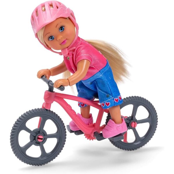 Simba Evi Love Mountainbike-Puppe mit Fahrrad und Helm für Kinder ab 3 Jahren