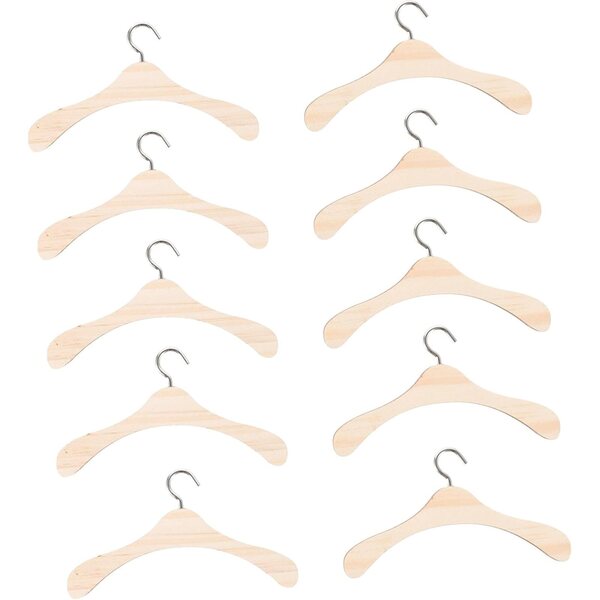 20 Holzbügel für BJD-Puppen 12 cm – Mini-Kleiderbügel für Bastelarbeiten