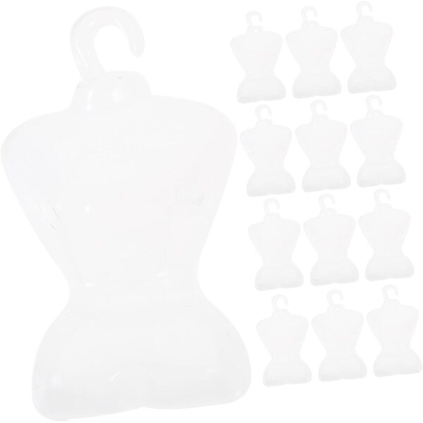 ERINGOGO 100 Mini-Kleiderbügel aus transparentem Kunststoff für Puppen und Minihäuser