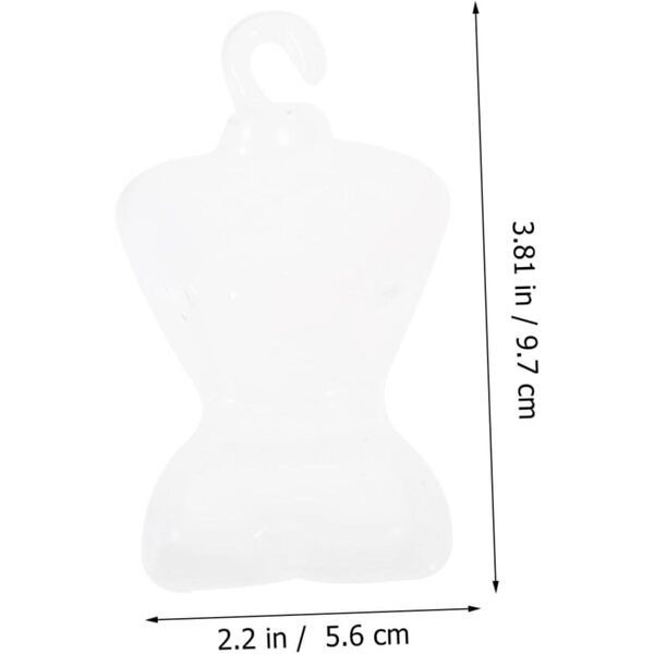ERINGOGO 100 Mini-Kleiderbügel aus transparentem Kunststoff für Puppen und Minihäuser