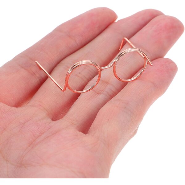 UPKOCH 40 Mini Occhiali in Metallo per Bambole Montature Rosa Nero Accessori DIY