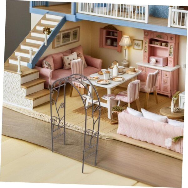 Toyvian 2 Mini Fondali Ad Arco in Ferro per Casa delle Bambole e Micro Paesaggi