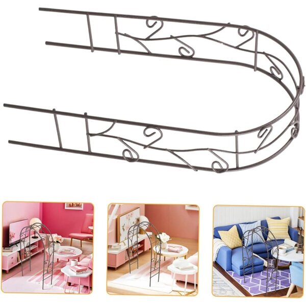 Toyvian 2 Mini Fondali Ad Arco in Ferro per Casa delle Bambole e Micro Paesaggi