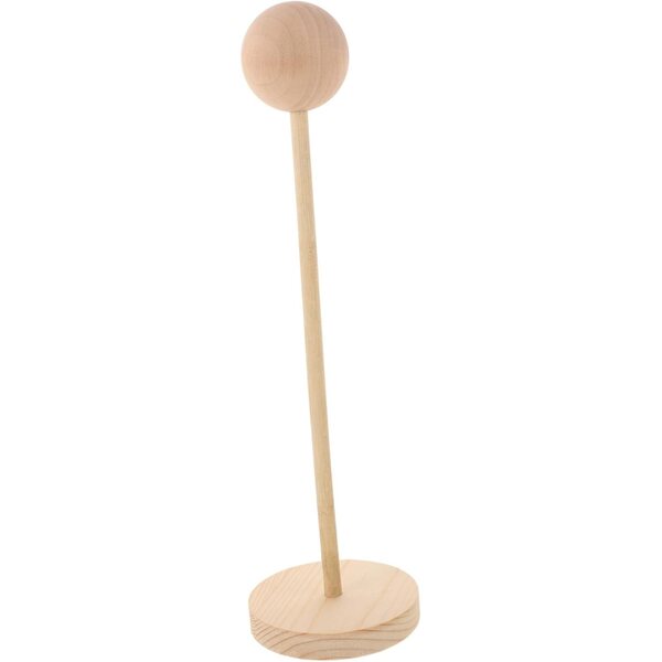 Supporto in Legno con Base Antiscivolo per Parrucche e Cappelli Bambole BJD 35x10 cm