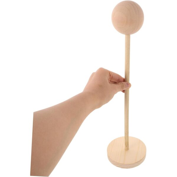 Supporto in Legno con Base Antiscivolo per Parrucche e Cappelli Bambole BJD 35x10 cm