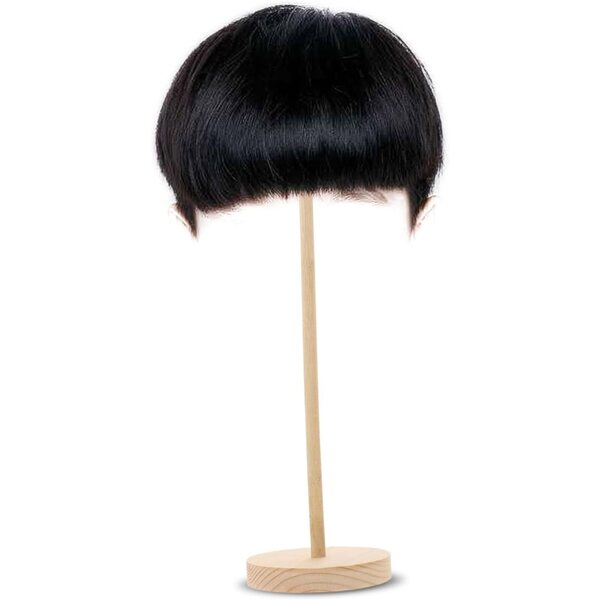Supporto in Legno con Base Antiscivolo per Parrucche e Cappelli Bambole BJD 35x10 cm