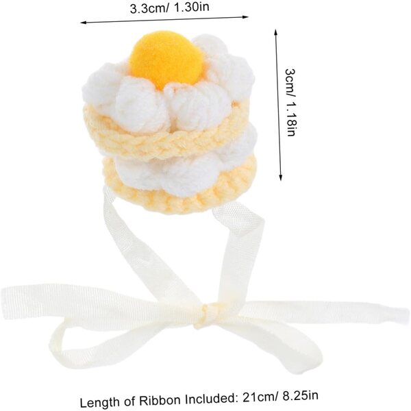 Mikinona Cappello Miniatura Uncinetto per Bambole e Peluche, Soffice e Morbido, Forma Torta