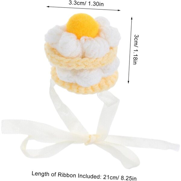 Cappello Mini Lavorato a Maglia per Bambola a Forma di Torta di Fragole Artigianale