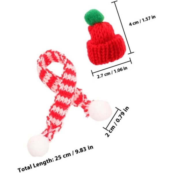 12 Pezzi Mini Cappelli e Sciarpe Natalizi in Maglia per Decorazioni e Pupazzi Invernali