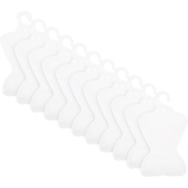 BESPORTBLE Mini Appendiabiti per Bambole 100 Pezzi Trasparenti 9,7x5,6 cm