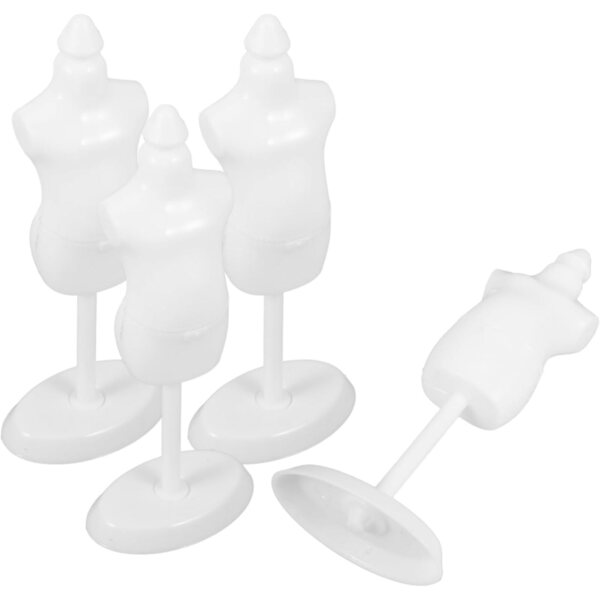 WOONEKY Set mit 4 eleganten und widerstandsfähigen Mini-Puppenkleider-Schaufensterpuppen