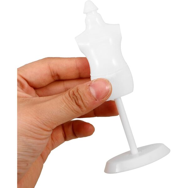 WOONEKY Set 4 Manichini Porta Abiti Bambole Mini Supporti Eleganti e Resistenti