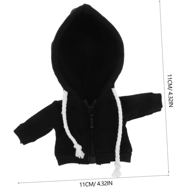 Cappotto nero per bambole LRXIYODE, mini felpa con cappuccio per travestimenti e giochi