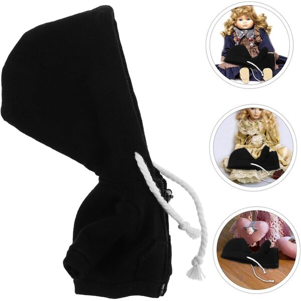 Cappotto nero per bambole LRXIYODE, mini felpa con cappuccio per travestimenti e giochi
