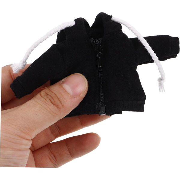 Cappotto nero per bambole LRXIYODE, mini felpa con cappuccio per travestimenti e giochi