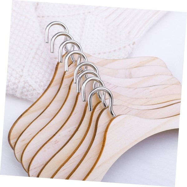 5 Mini Appendini in Legno Beige con Ganci in Metallo per Bambole e Miniature
