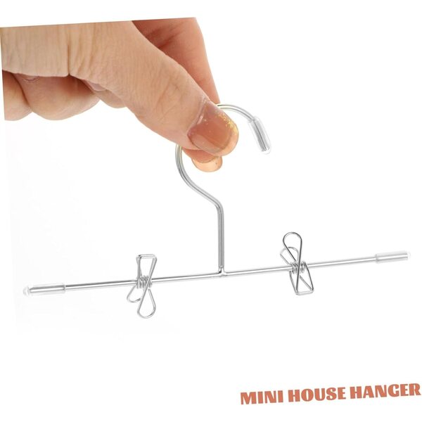 5 Mini-Kleiderbügel aus Metall für Puppen – Hosenklammern für das Puppenhaus