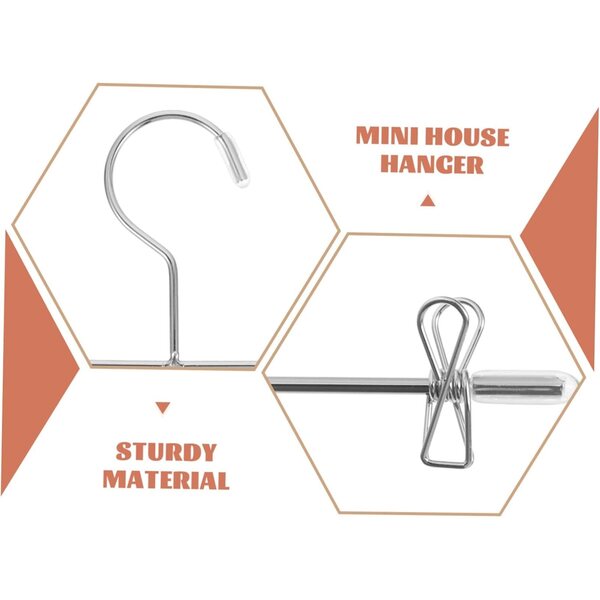 5 Mini-Kleiderbügel aus Metall für Puppen – Hosenklammern für das Puppenhaus