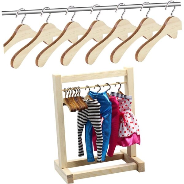 BESPORTBLE 5 Mini Grucce in Legno Naturale per Casa delle Bambole, Design Liscio e Pratico