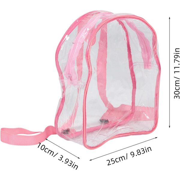 Beaupretty Zaino Trasparente Rosa in PVC Organizer Compatto per Bambole e Peluche