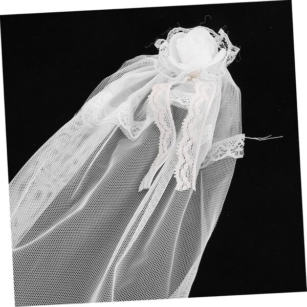 3 Pezzi Copricapo da Sposa in Garza e Pizzo per Bambole – Accessori Miniatura per Giochi e Foto