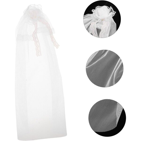 3 Pezzi Copricapo da Sposa in Garza e Pizzo per Bambole – Accessori Miniatura per Giochi e Foto
