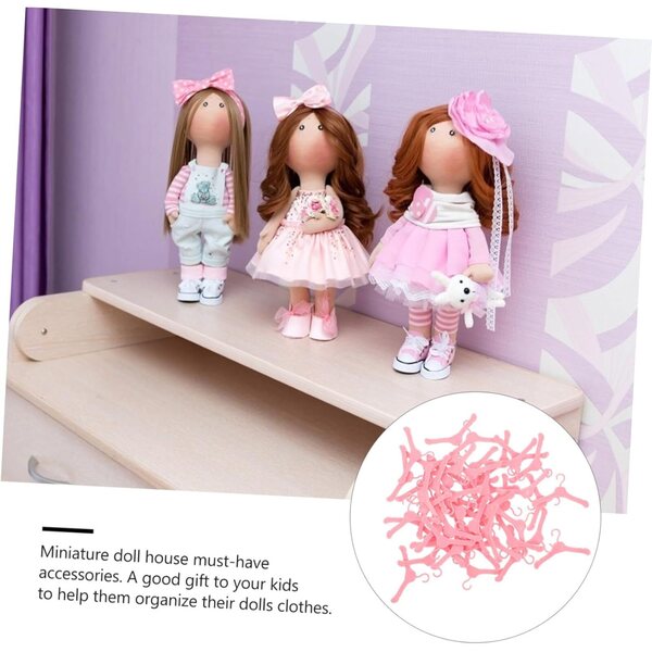 Beaupretty 50 Mini-Kleiderbügel aus umweltfreundlichem Kunststoff für sichere und widerstandsfähige Puppenkleidung