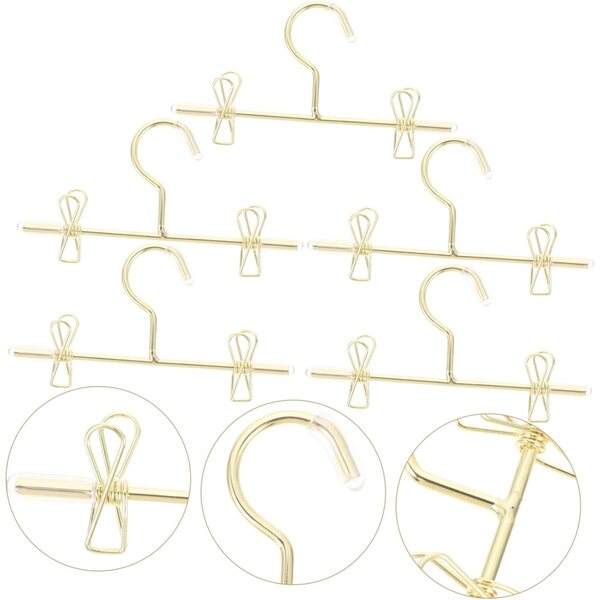 Mini Grucce Dorate per Bambole in Metallo 75mm - Set 5 Pezzi per Armadio Bambole