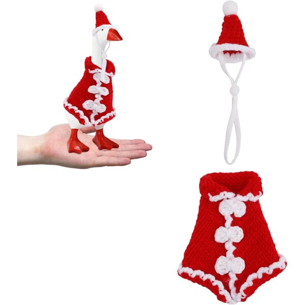 Goose Christmas Dresses Gestrickter Schreibtisch mit Hut für Statue 17,78 cm