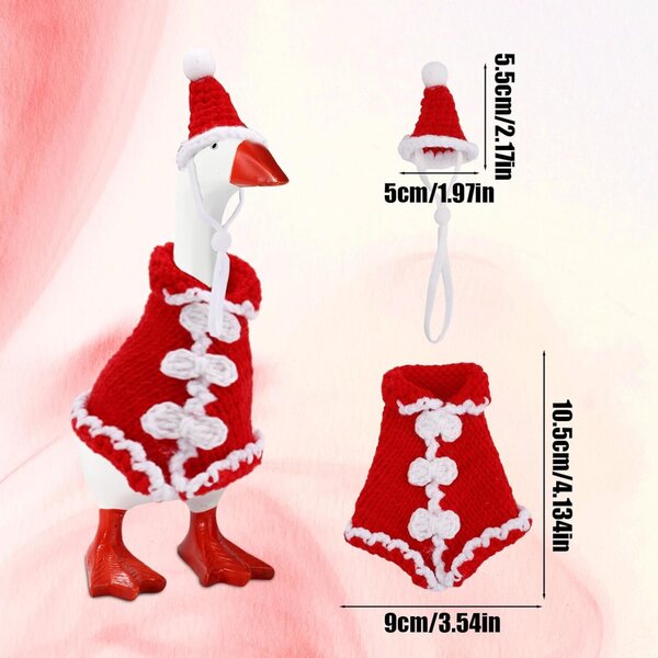 Abiti Natalizi Oca Scrivania Rossi in Maglia con Cappello per Statua 17,78 cm