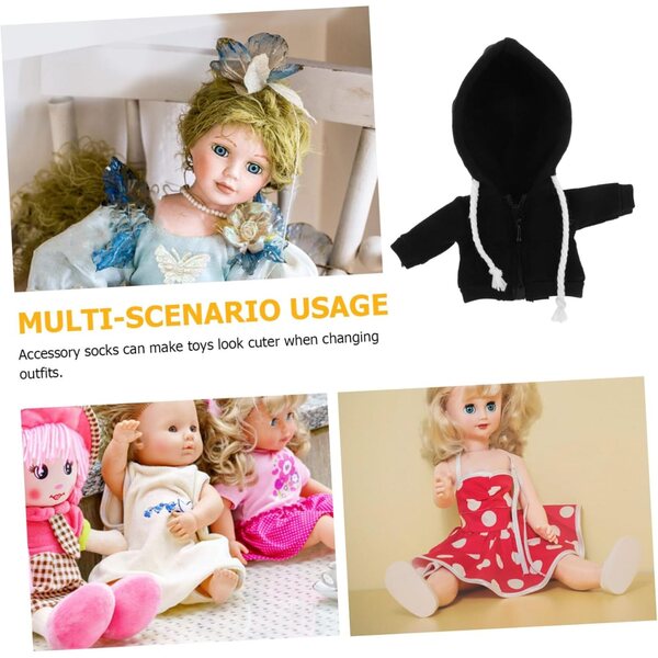 ORFOFE Felpa Cappuccio Miniatura Nera per Bambole - Abbigliamento Creativo e Gioco DIY