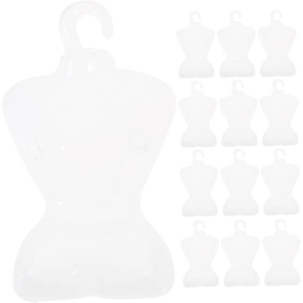PartyKindom 100 Mini-Kleiderbügel aus transparentem Kunststoff für Puppen und Minihäuser