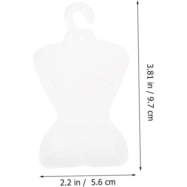 PartyKindom 100 Mini-Kleiderbügel aus transparentem Kunststoff für Puppen und Minihäuser