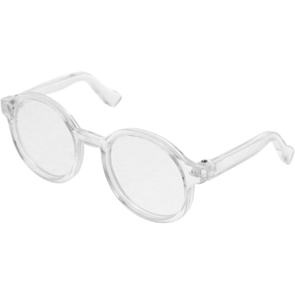Mini Occhiali Rotondi Trasparenti 9cm per Bambole 20cm - Accessori Decorativi e Leggeri