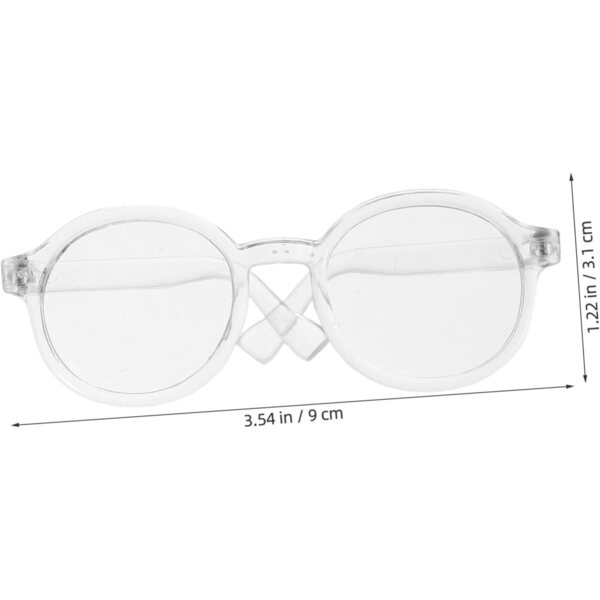 Mini Occhiali Rotondi Trasparenti 9cm per Bambole 20cm - Accessori Decorativi e Leggeri