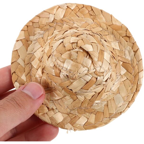 Gatuida 10 mini cappelli di paglia per artigianato - Sombrero in miniatura per decorazioni e fai da te