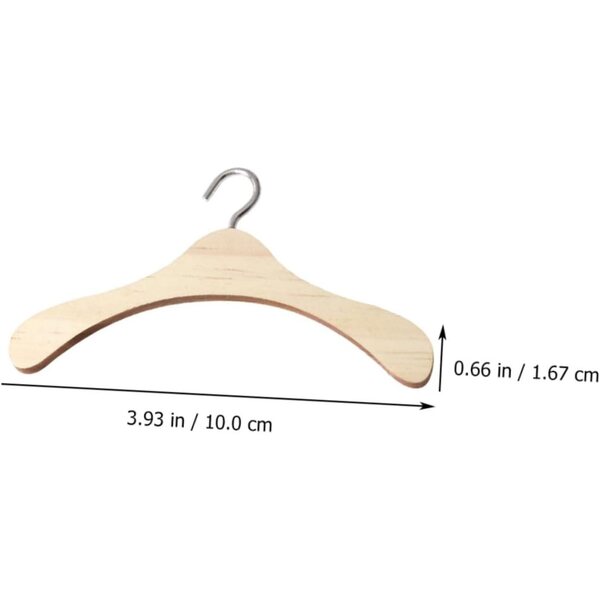Set 5 Grucce in Legno Beige Miniature per Bambole con Ganci in Metallo Resistenti