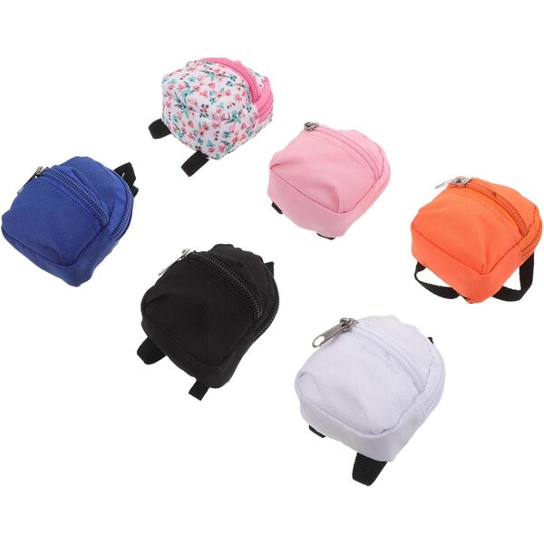 BESTonZON 6 Pezzi Mini Zaini per Bambole in Tessuto - Accessori Leggeri e Resistenti