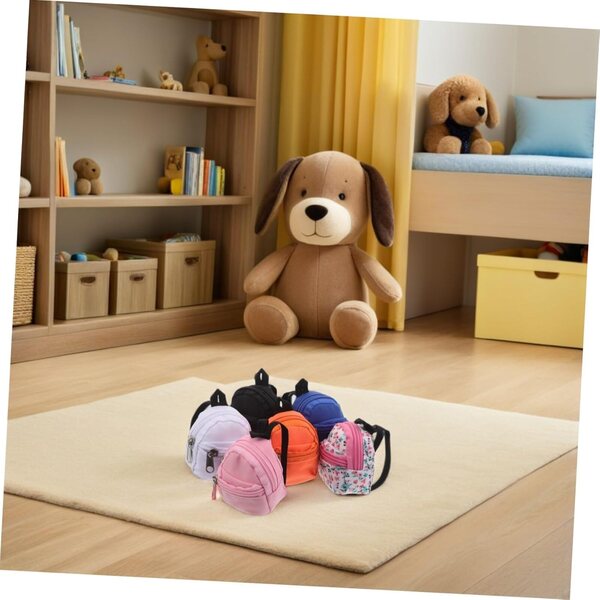 BESTonZON 6 Pezzi Mini Zaini per Bambole in Tessuto - Accessori Leggeri e Resistenti