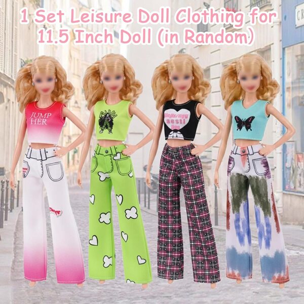 Set 6 vestiti e accessori moda per bambole da 11,5 pollici con scarpe assortite