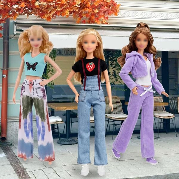 Set 6 vestiti e accessori moda per bambole da 11,5 pollici con scarpe assortite