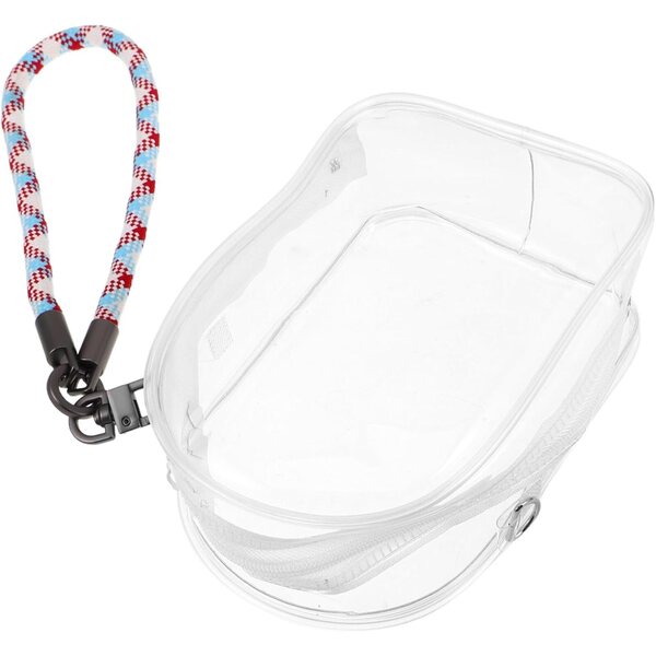 Organizer Trasparente per Bambole con Cerniera e Cinturino Colorato - Custodia Portatile