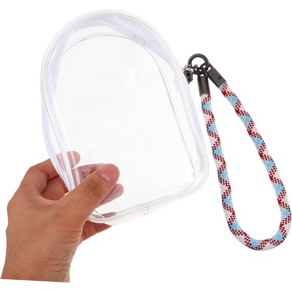 Organizer Trasparente per Bambole con Cerniera e Cinturino Colorato - Custodia Portatile