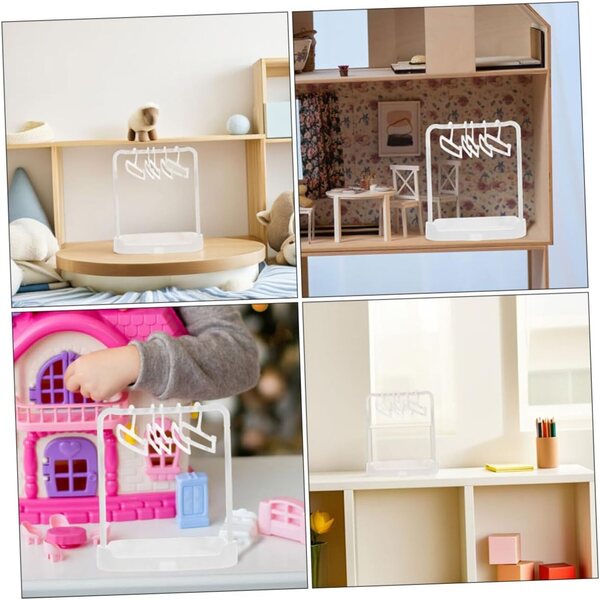 ORFOFE Set mit 6 Miniatur-Kleiderbügeln für Puppen – stabile Unterstützung für Kleidung und Trocknen