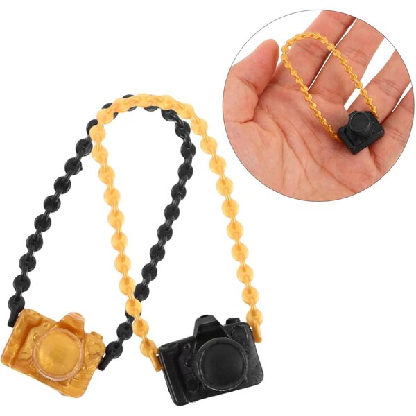 ORFOFE 60 pezzi Mini Macchina Fotografica Vintage con Collana per Case delle Bambole